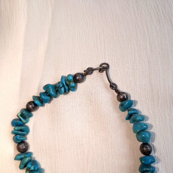 Vintage 1970s African (Ethiopian) Metal and Turquoise Rare Necklace - Picture 8 of 8